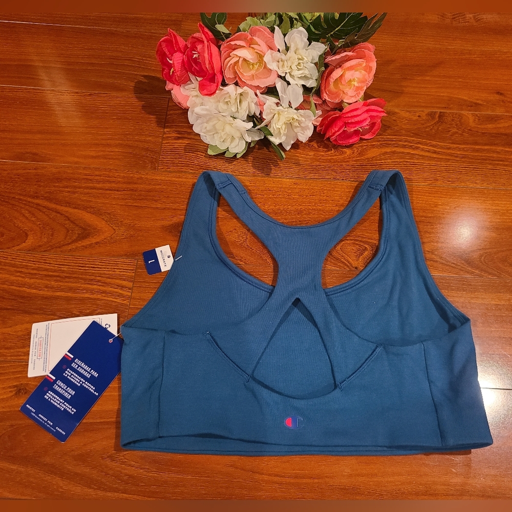 Champion Greenish Blue Sports Bra Size Large - Picture 2 of 5